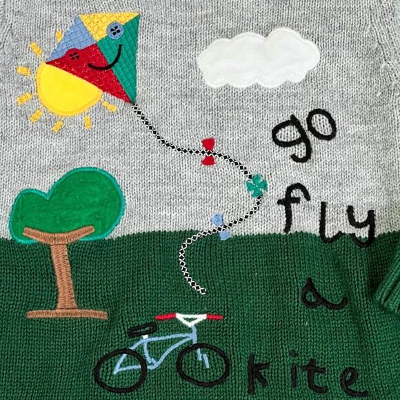 Toddler Go Fly a Kite Embroidered Pullover Sweater 2/3Years - Picture 2 of 4
